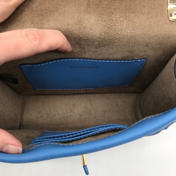 Michael Kors Blue Saffiano Leather Greenwich Small Crossbody Bag - Picture 12 of 12